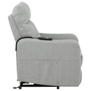  Coaster Furniture Dayes 600130P Upholstered Power Lift Recliner Chair - Light Grey IMAGE 4