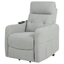  Coaster Furniture Dayes 600130P Upholstered Power Lift Recliner Chair - Light Grey IMAGE 9