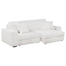  Coaster Furniture Jacana 600535P Corduroy Upholstered Dual Power Chaise Sofa - Ivory IMAGE 12