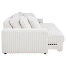  Coaster Furniture Jacana 600535P Corduroy Upholstered Dual Power Chaise Sofa - Ivory IMAGE 6