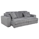  Coaster Furniture Jacana 600536P Corduroy Upholstered Dual Power Chaise Sofa - Grey IMAGE 10