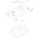  Coaster Furniture Jacana 600536P Corduroy Upholstered Dual Power Chaise Sofa - Grey IMAGE 14