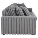  Coaster Furniture Jacana 600536P Corduroy Upholstered Dual Power Chaise Sofa - Grey IMAGE 5
