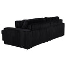 Coaster Furniture Jacana 600537P Corduroy Upholstered Dual Power Chaise Sofa - Black IMAGE 12