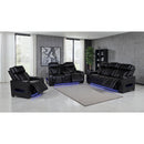  Coaster Furniture Zuma 603251PP Faux Leather Dual Power Reclining LED Sofa - Black IMAGE 11
