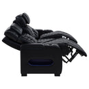  Coaster Furniture Zuma 603251PP Faux Leather Dual Power Reclining LED Sofa - Black IMAGE 1