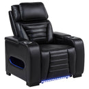  Coaster Furniture Zuma 603253PP Faux Leather Upholstered Dual Power LED Recliner - Black IMAGE 2