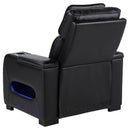  Coaster Furniture Zuma 603253PP Faux Leather Upholstered Dual Power LED Recliner - Black IMAGE 8
