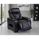  Coaster Furniture Zuma 603253PP Faux Leather Upholstered Dual Power LED Recliner - Black IMAGE 9