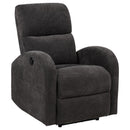  Coaster Furniture Grant 603293P Fabric Upholstered Power Recliner Chair - Charcoal Grey IMAGE 3