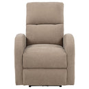  Coaster Furniture Grant 603303P Fabric Upholstered Power Recliner Chair - Camel IMAGE 9