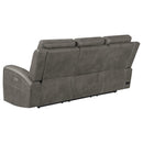  Coaster Furniture Brickston 603431PPP Triple Power Reclining Sofa - Charcoal IMAGE 2