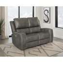  Coaster Furniture Brickston 603432PPP Triple Power Reclining Loveseat - Charcoal IMAGE 3