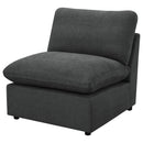  Coaster Furniture Collins 609530AC Modular Armless Chair - Dark Grey IMAGE 6