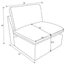  Coaster Furniture Collins 609530AC Modular Armless Chair - Dark Grey IMAGE 9