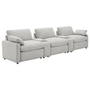  Coaster Furniture Collins 609561PT 5-Piece Power Reclining Home Theater Seating - Grey IMAGE 1