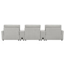  Coaster Furniture Collins 609561PT 5-Piece Power Reclining Home Theater Seating - Grey IMAGE 8