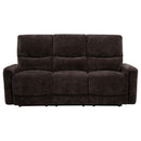  Coaster Furniture Navarro 609571 Chenille Upholstered Reclining Sofa - Dark Brown IMAGE 5