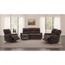  Coaster Furniture Navarro 609573 Chenille Upholstered Glider Recliner - Dark Brown IMAGE 11