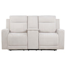  Coaster Furniture Kennett 610152P Chenille Upholstered Power Reclining Loveseat - Ivory IMAGE 1