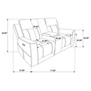  Coaster Furniture Kennett 610155P Chenille Upholstered Power Reclining Loveseat - Grey IMAGE 10