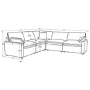  Coaster Furniture Collins 610350P 5-piece Modular Power Reclining Sectional - Chocolate Brown IMAGE 13