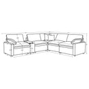  Coaster Furniture Collins 610350P-SET 6-piece Modular Power Reclining Sectional - Chocolate Brown IMAGE 15
