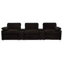 Coaster Furniture Collins 610351PT 5-Piece Power Reclining Home Theater Seating - Chocolate Brown IMAGE 1