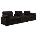  Coaster Furniture Collins 610351PT 5-Piece Power Reclining Home Theater Seating - Chocolate Brown IMAGE 2