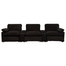  Coaster Furniture Collins 610351PT 5-Piece Power Reclining Home Theater Seating - Chocolate Brown IMAGE 5