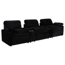  Coaster Furniture Collins 610361PT 5-Piece Power Reclining Home Theater Seating - Black IMAGE 1