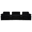  Coaster Furniture Collins 610361PT 5-Piece Power Reclining Home Theater Seating - Black IMAGE 2