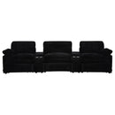  Coaster Furniture Collins 610361PT 5-Piece Power Reclining Home Theater Seating - Black IMAGE 5
