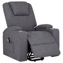  Coaster Furniture Louie 610453P Chenille Upholstered Power Lift Massage Chair - Grey IMAGE 1