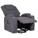  Coaster Furniture Louie 610453P Chenille Upholstered Power Lift Massage Chair - Grey IMAGE 2