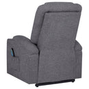  Coaster Furniture Louie 610453P Chenille Upholstered Power Lift Massage Chair - Grey IMAGE 4