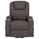  Coaster Furniture Louie 610463P Chenille Upholstered Power Lift Massage Chair - Brown IMAGE 7