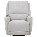  Coaster Furniture Sylmar 610524PP Chenille Upholstered Dual Power Lift Recliner - Dove Grey IMAGE 3