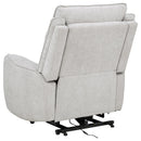  Coaster Furniture Sylmar 610524PP Chenille Upholstered Dual Power Lift Recliner - Dove Grey IMAGE 6