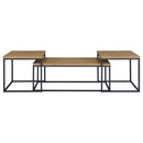  Coaster Furniture Straden 700144 3-piece Engineered Wood Coffee Table Set - Mango/Black IMAGE 1