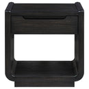  Coaster Furniture Leandro 704637 1-drawer Wood Occasional End Table - Burnished Black IMAGE 10