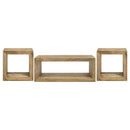  Coaster Furniture Benton 704838-S3 3-piece Solid Mango Coffee and End Table Set - Natural IMAGE 4