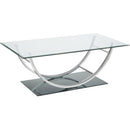  Coaster Furniture Danville 704988-S3 3-piece Glass Top Coffee and End Table Set - Chrome IMAGE 6
