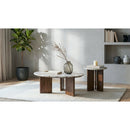  Coaster Furniture Jenna 706168-S2 2-piece Round Marble Top Coffee Table Set - Brown IMAGE 1