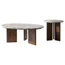  Coaster Furniture Jenna 706168-S2 2-piece Round Marble Top Coffee Table Set - Brown IMAGE 4