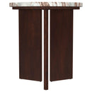  Coaster Furniture Jenna 706168-S3 3-piece Round Marble Top Coffee Table Set - Brown IMAGE 11