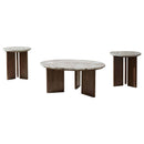  Coaster Furniture Jenna 706168-S3 3-piece Round Marble Top Coffee Table Set - Brown IMAGE 6