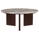  Coaster Furniture Jenna 706168-S3 3-piece Round Marble Top Coffee Table Set - Brown IMAGE 8