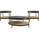  Coaster Furniture Arini 706198-S3 3-piece Round Coffee and End Table Set - Black IMAGE 1