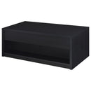  Coaster Furniture Knapp 706228 Lift Top Coffee Table with Dual Drawers - Black IMAGE 1